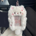 Plush Cat & Rabbit Kpop Photocard Holder Keyring Case Plush Card Holder Axl Pink