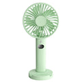 Portable Handheld Fan – 5-Speed LCD, Phone Holder & Powerbank Portable Personal Fan Axl green