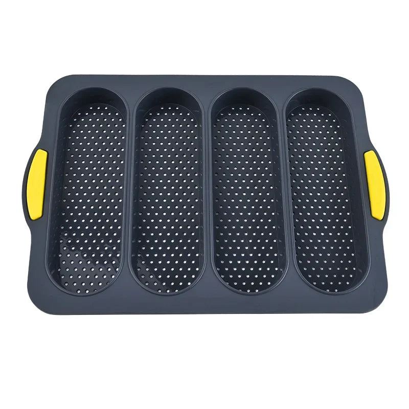 Silicone Baguette Baking Mold – Non-Stick Bread Loaf Tray Silicone Baking Mold Axl Yellow