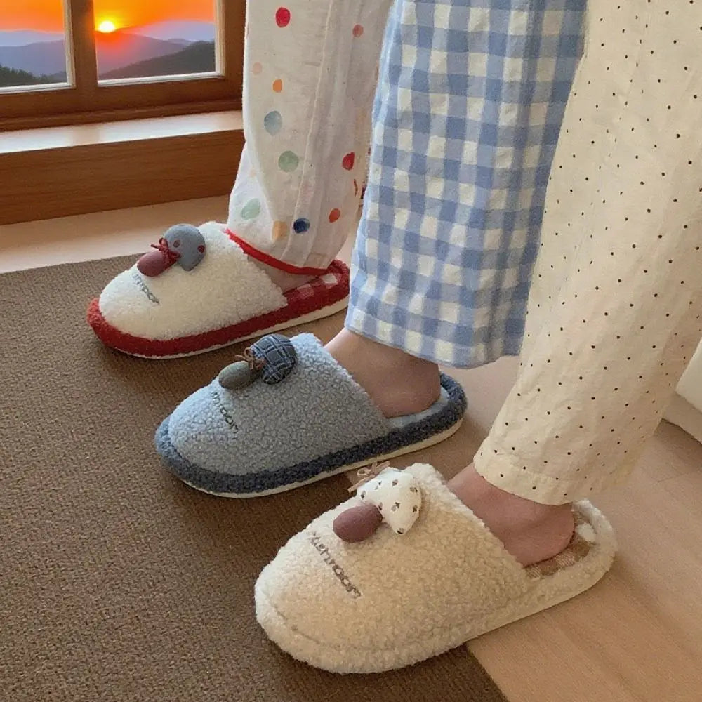Lorilury Women's Fluffy Mushroom Slippers | Warm Winter Slides Plush Slide Slippers Axl