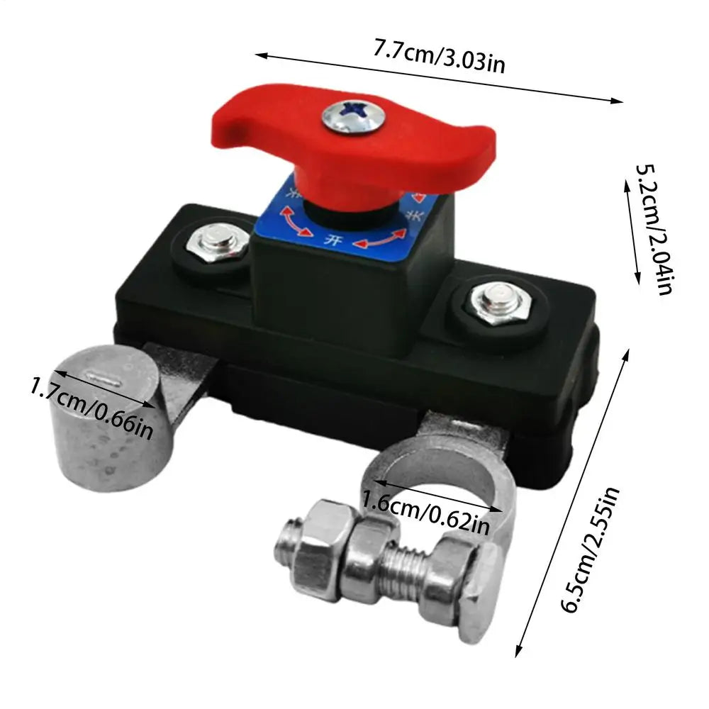 Car Battery Disconnect Switch 12V/24V 100A – RV Truck Boat Battery Disconnect Switch Axl Bright silver