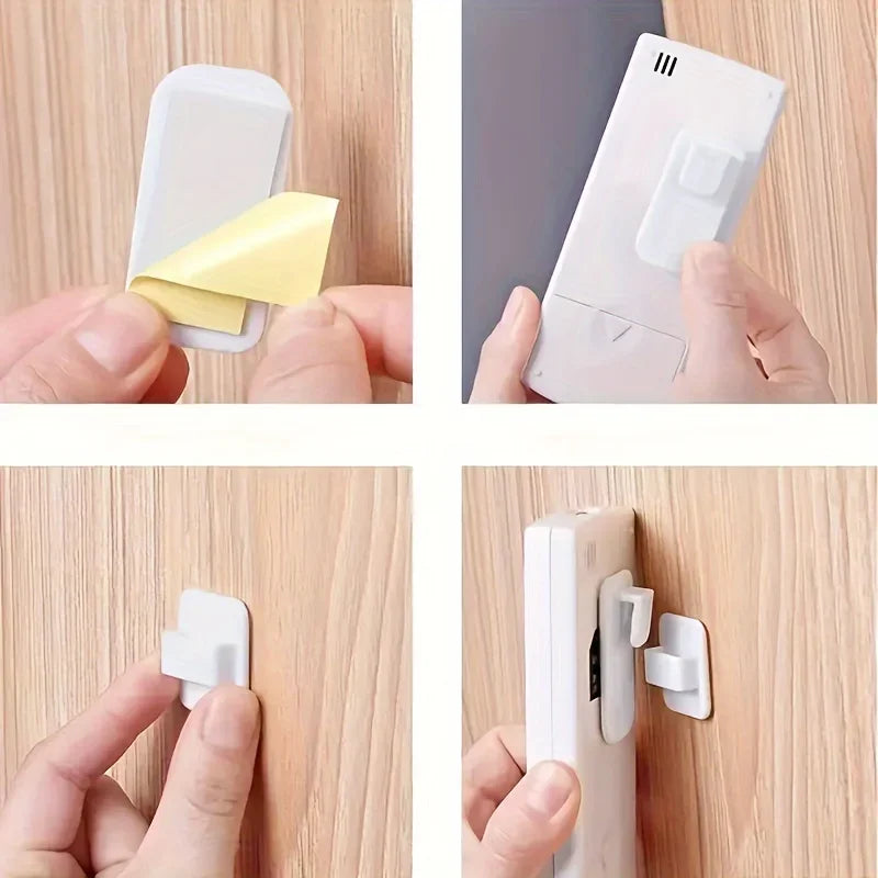 No-Nail Adhesive Hooks for Remote & Utility – 4 Pcs Wall Hooks Adhesive Wall Hooks Axl