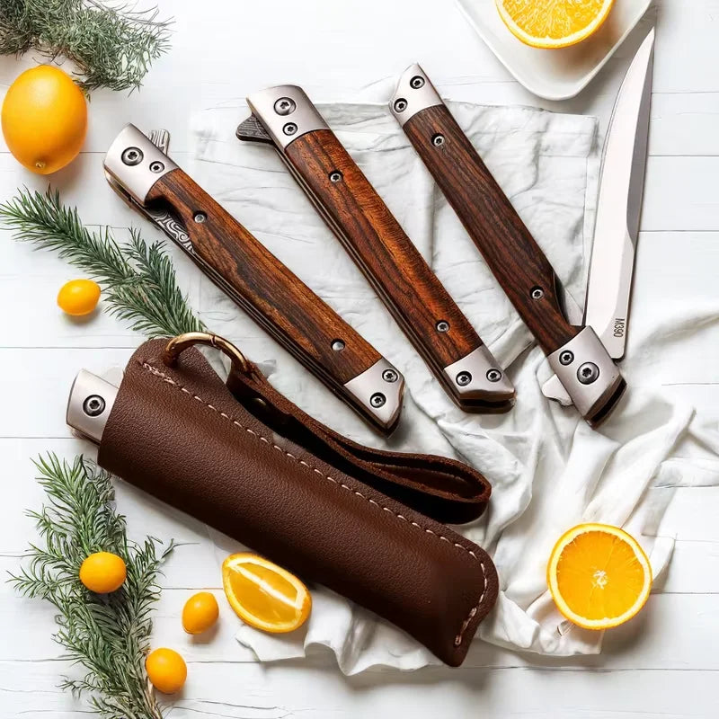 4-Piece Paring Knife Set – Damascus Steel & Wood Handle Paring Knife Set Axl
