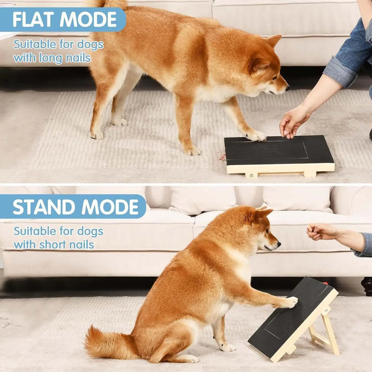 Dog Nail Scratch Board with Treat Box – Wooden Nail File Pad Dog Nail File Board Axl