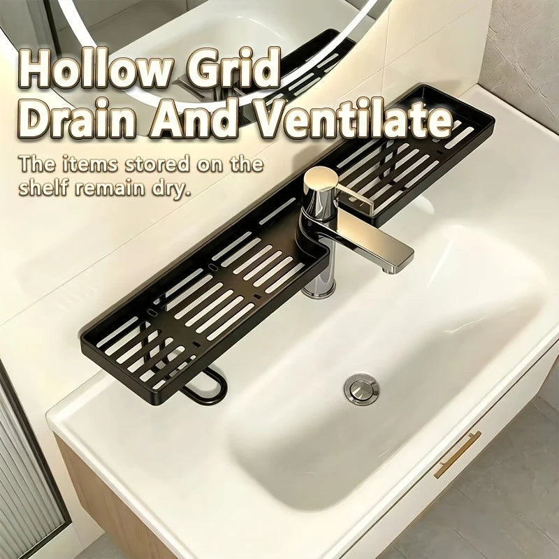 Plastic Sink Organizer Rack – Kitchen & Bathroom Storage Shelf Sink Storage Rack Axl