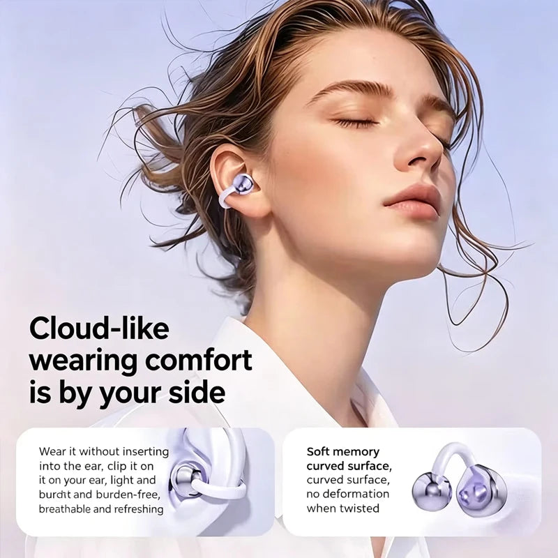 YU7 Sport Ear Clip Bluetooth Headphones with LED Display Wireless Earphones Axl