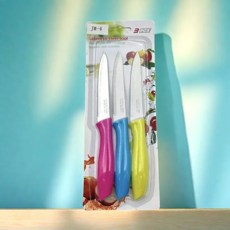 3-Piece Stainless Steel Paring Knives Set – Fruit & Kitchen Paring Knife Set Axl