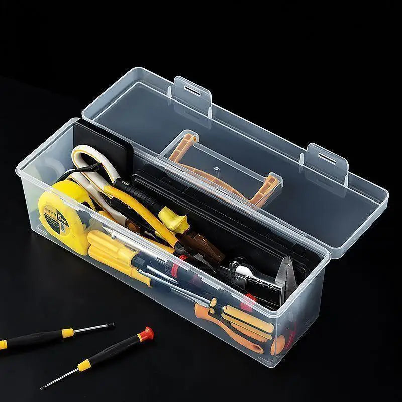 Multi-Compartment Transparent Tool Organizer Storage Box Tool Storage Box Axl 1Pc Empty