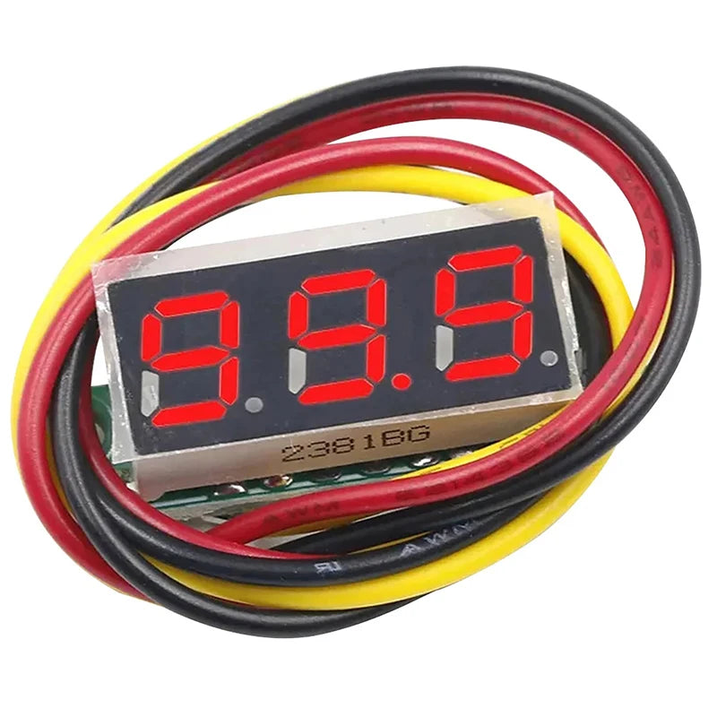 Mini Digital DC Voltmeter 0–100V | 0.28" Voltage Tester Digital Voltmeter Axl Red