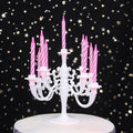 9-Piece Birthday Cake Candle Set with Candlestick Holders Cake Candle Set Axl WHITE