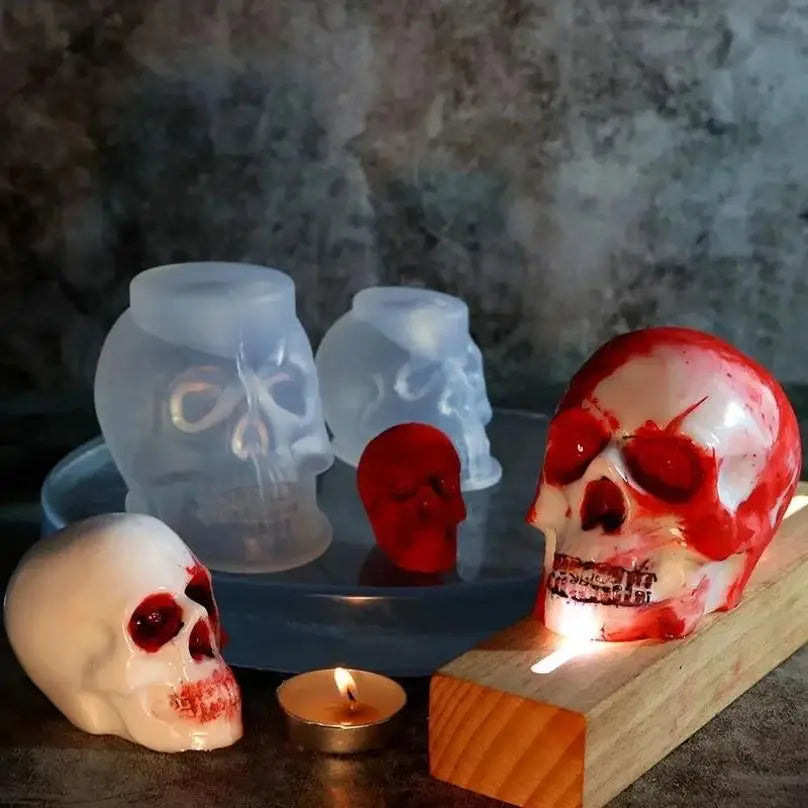 Halloween Skull Silicone Mold – Resin, Candle & Keychain DIY Silicone Craft Mold Axl