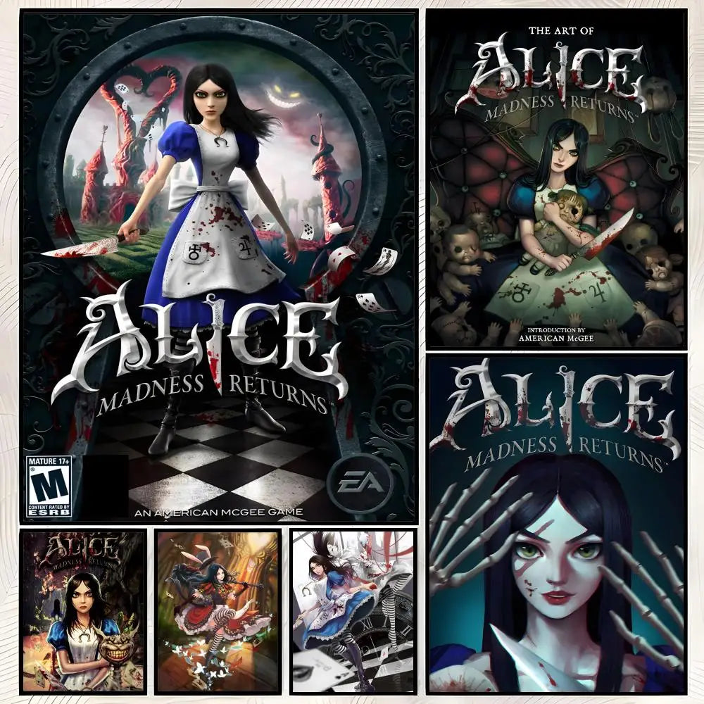 Alice Madness Returns HD PVC Wall Poster – Self-Stick Decor Wall Art Poster Axl