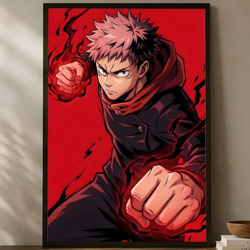 Yuji Itadori Self-Stick Anime Wall Poster – Waterproof HD Art Anime Wall Poster Axl White12 60X90cmNoframe