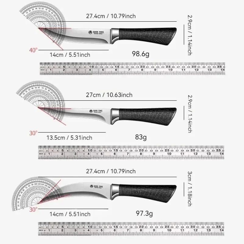 3-Piece Stainless Steel Boning Knife Set – Chef & Home Cook Boning Knife Set Axl