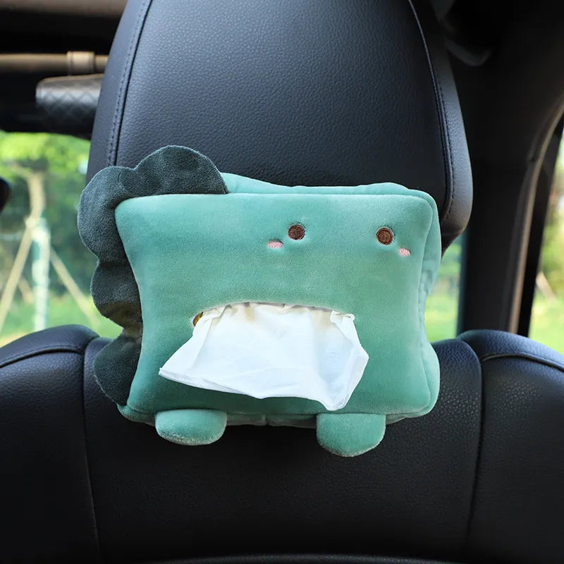 Cartoon Plush Tissue Box Holder – Car Armrest & Backseat Cover Car Tissue Holder Axl A7