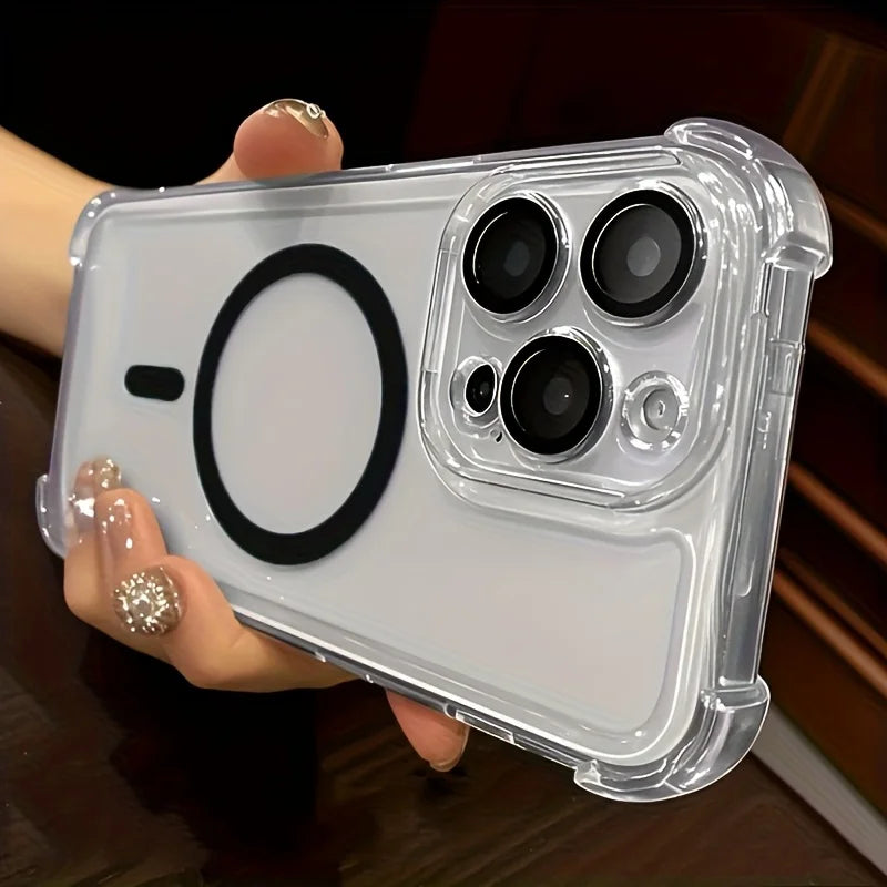 Magnetic Wireless Charging iPhone 16/15 Case – Clear Hard Shell Phone Case Axl iPhone 16 white