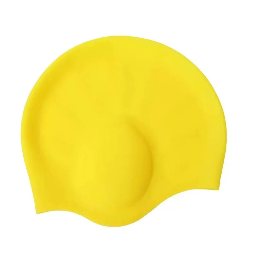 Silicone Swim Cap with Ear Pockets – Large Size, High Elasticity Silicone Swim Cap Axl Yellow