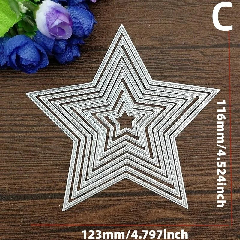 Pentagram Geometric Scrapbooking Cutting Dies – Carbon Steel Set Scrapbooking Cutting Dies Axl C