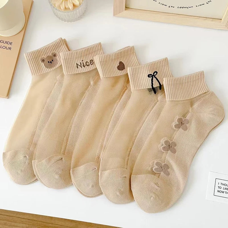 5 Pairs Women's Breathable Invisible Thin Socks – Summer Women's Socks Axl