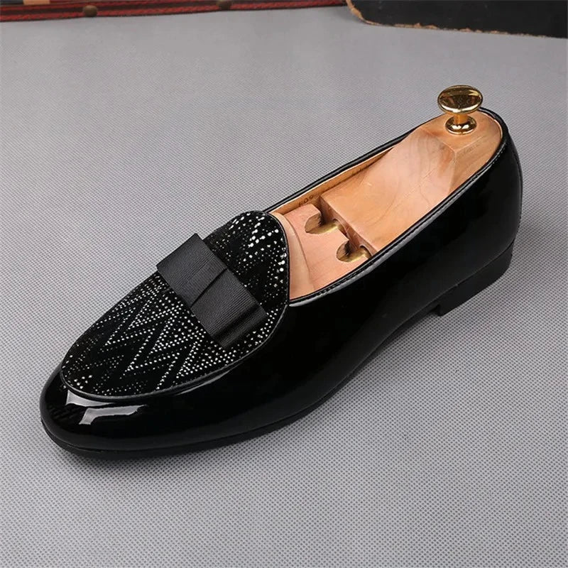 Men's Patchwork Leather Loafers – Wedding & Party Dress Shoes Men's Dress Loafers Axl