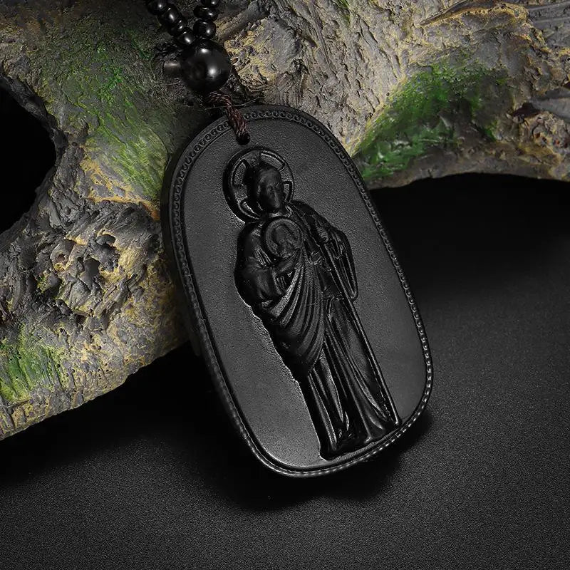 Imitation Jade Bodhisattva Pendant Necklace | Unisex Choker Pendant Necklace Axl