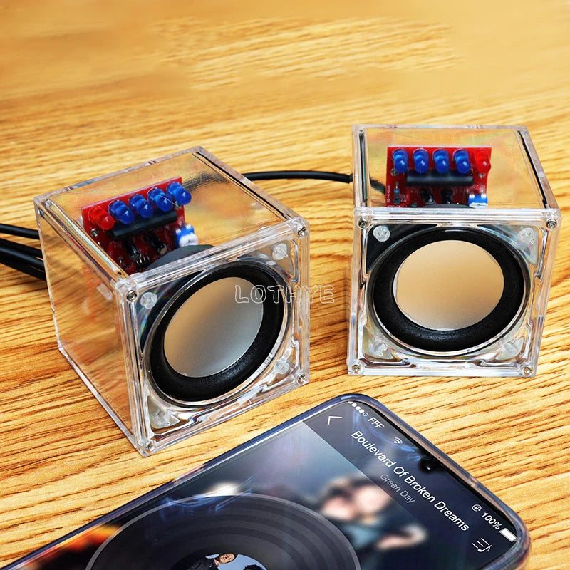 DIY Mini Speaker Kit – Dual Channel 3W Transparent Audio Build Electronics DIY Kit Axl Default Title