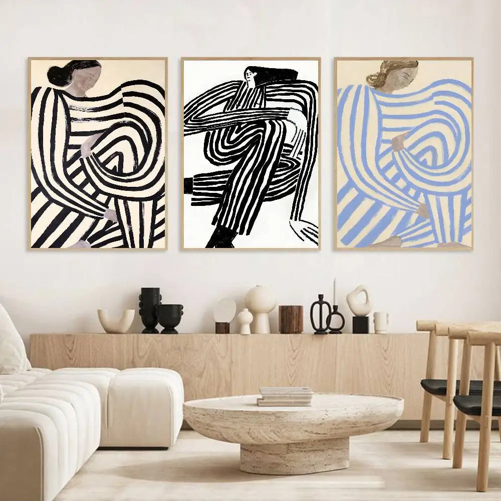 Abstract Body Line Wall Poster – Self-Adhesive Waterproof PVC Art Wall Art Poster Axl