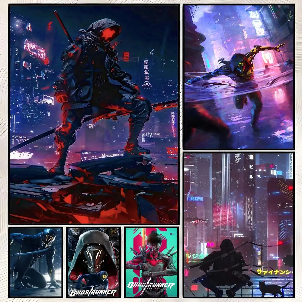 Ghostrunner Game Poster – Self-Stick HD Waterproof Wall Art Gaming Wall Poster Axl