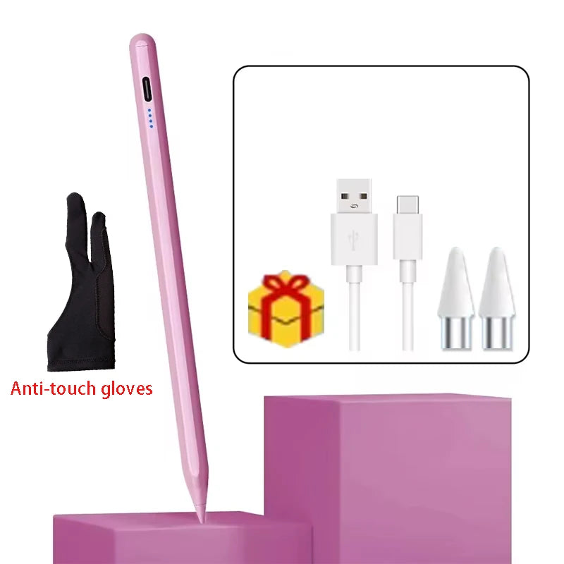Universal Stylus Pen for iPad & Android Tablets | p+7 Tablet Stylus Pen Axl pink and glove