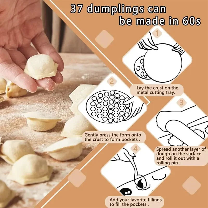 37-Hole Pelmeni Maker – Russian Dumpling & Ravioli Mold Dumpling Mold Press Axl