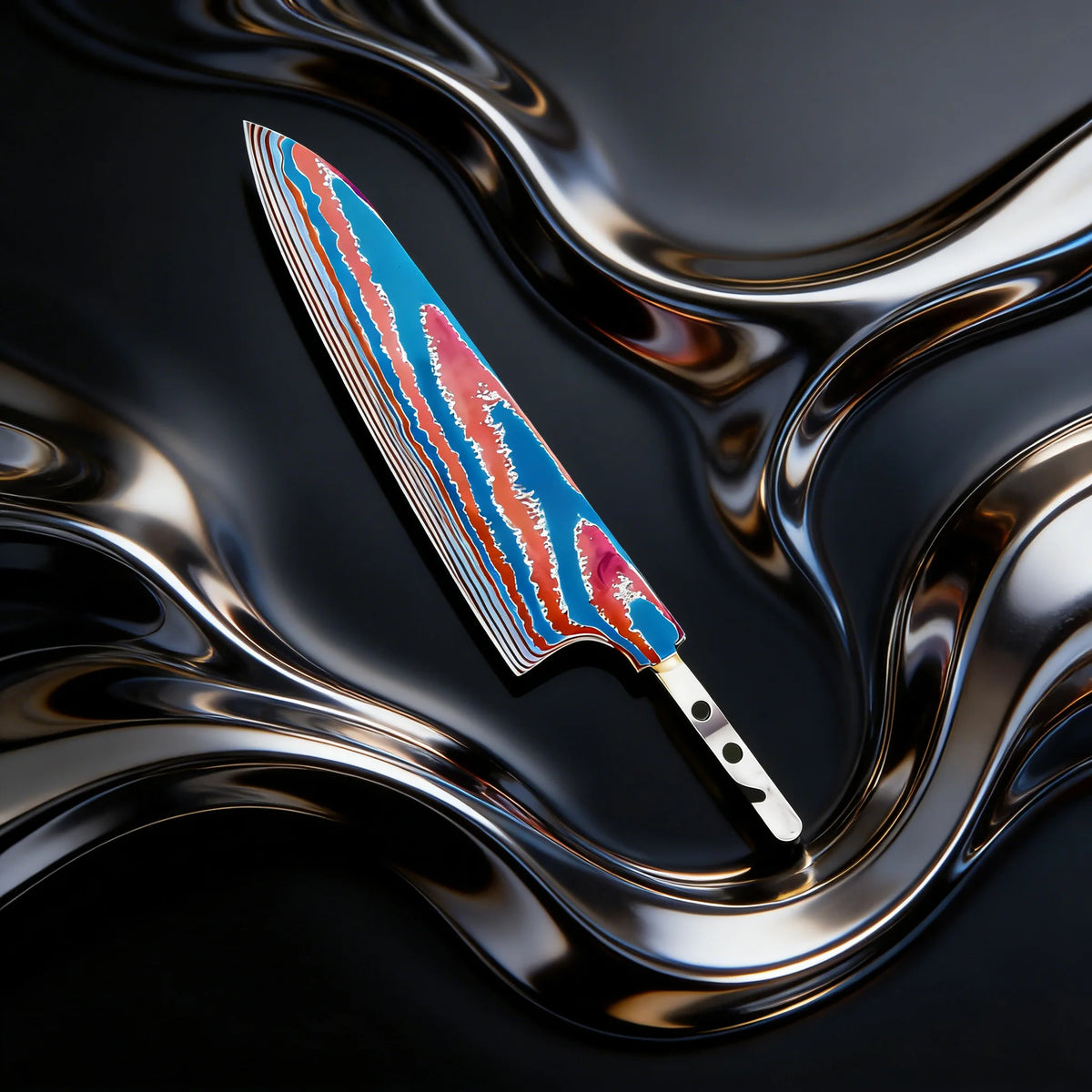 Damascus Titanium Kitchen Knife Blade – DIY Replacement Kitchen Knife Blade Axl Chef Blade
