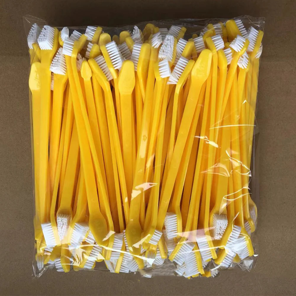 Double-Headed Pet Toothbrush for Dogs & Cats | Soft Bristles Pet Toothbrush Axl yellow