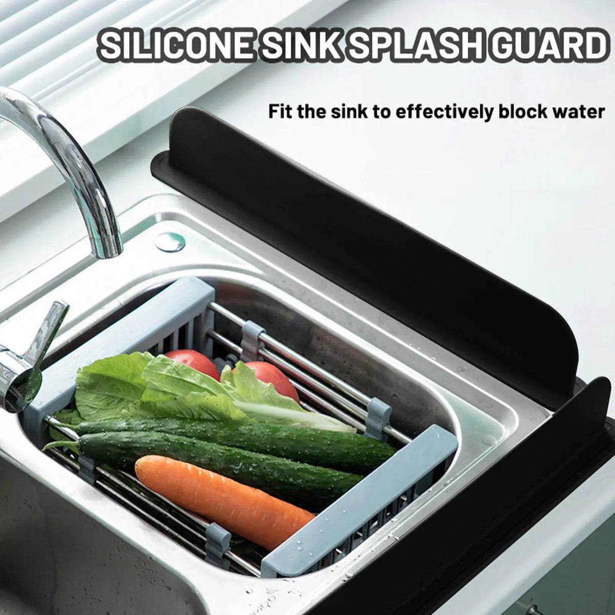 Silicone Sink Splash Guard – Kitchen & Bathroom Water Barrier Sink Splash Guard Axl