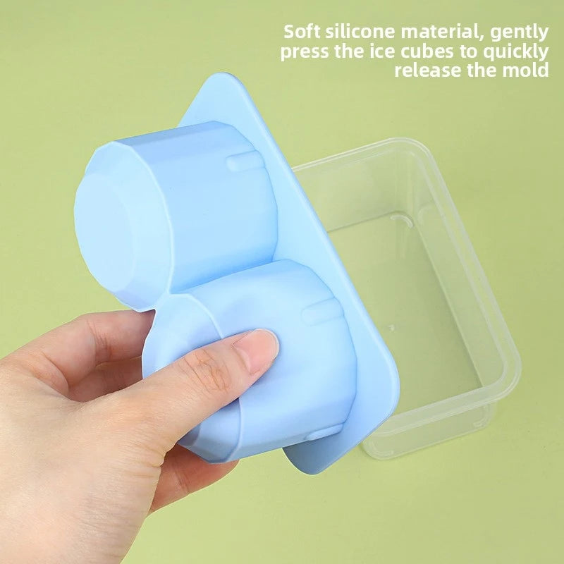 Large Round Silicone Ice Cube Tray with Lid – 2 Cavity Mold Silicone Ice Mold Axl