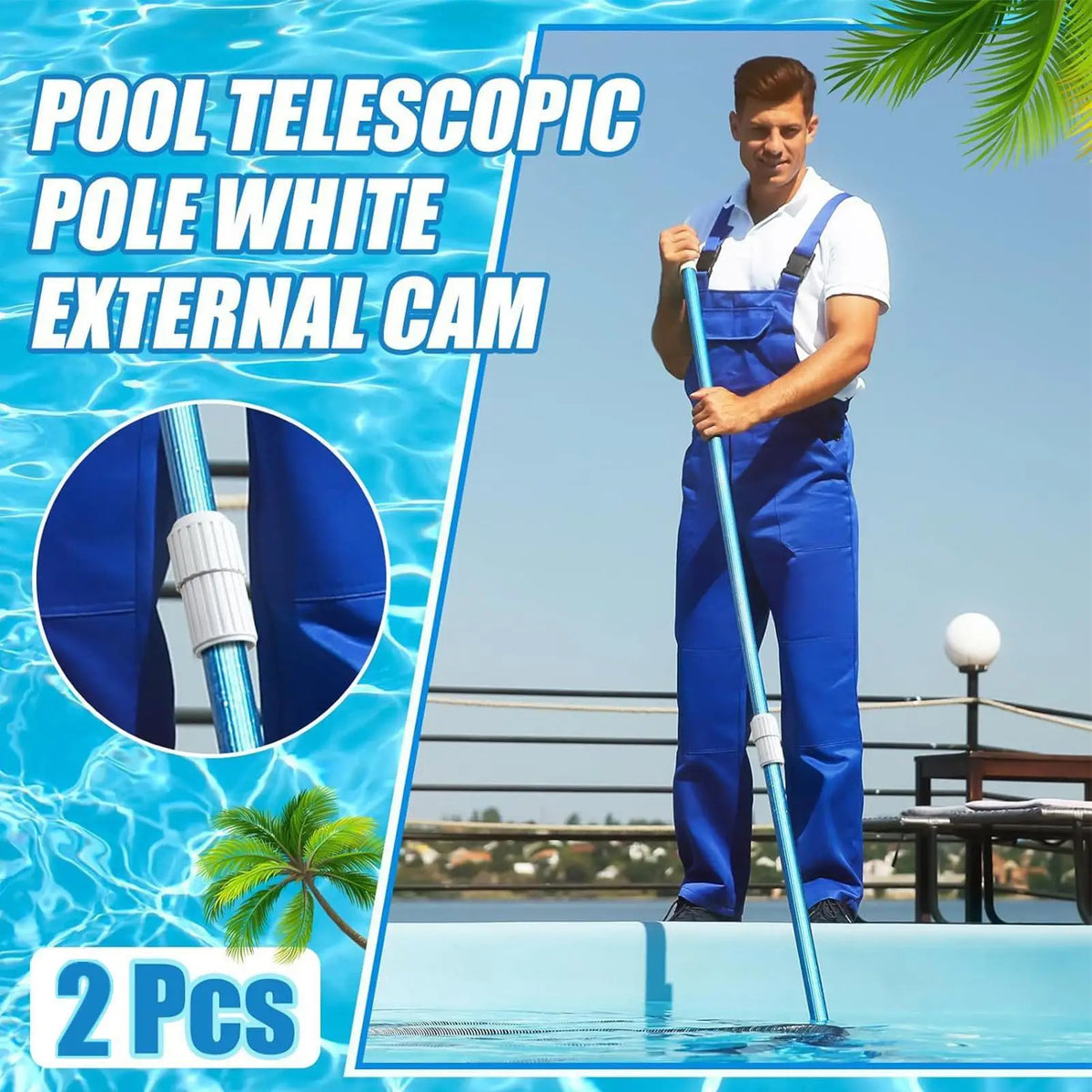 Pool Pole Cam Lock Twist Connector – 2-Pack Replacement Parts Pool Pole Connector Axl