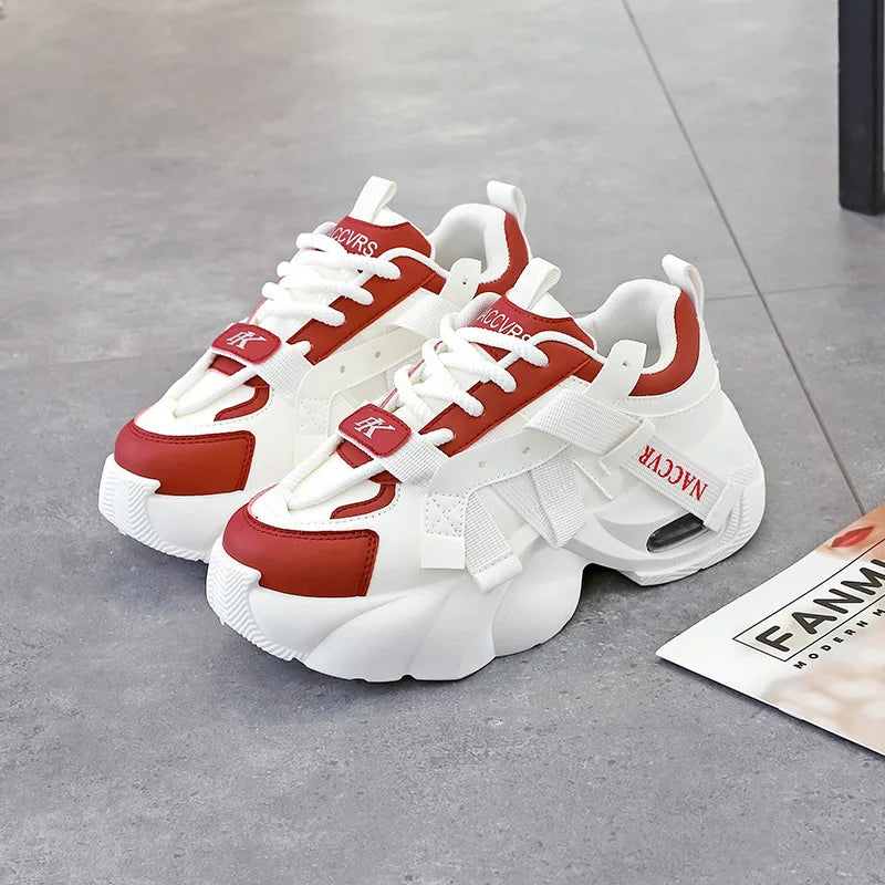 Women's Thick-Sole Casual Sneakers | Breathable Fashion Shoes Women's Casual Sneakers Axl red 40