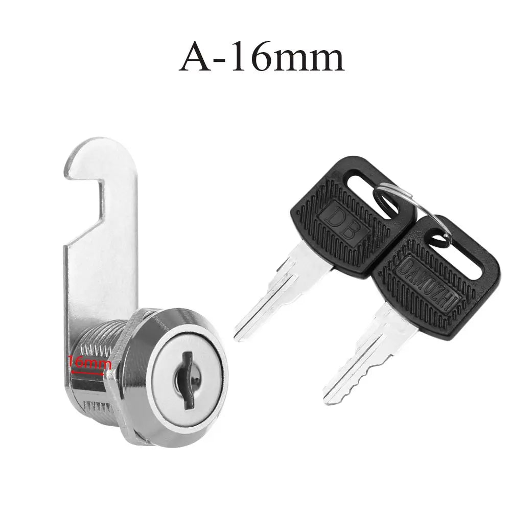 Zinc Alloy Cam Lock with 2 Keys – Cabinet Drawer Mailbox Cam Lock Axl A-16mm