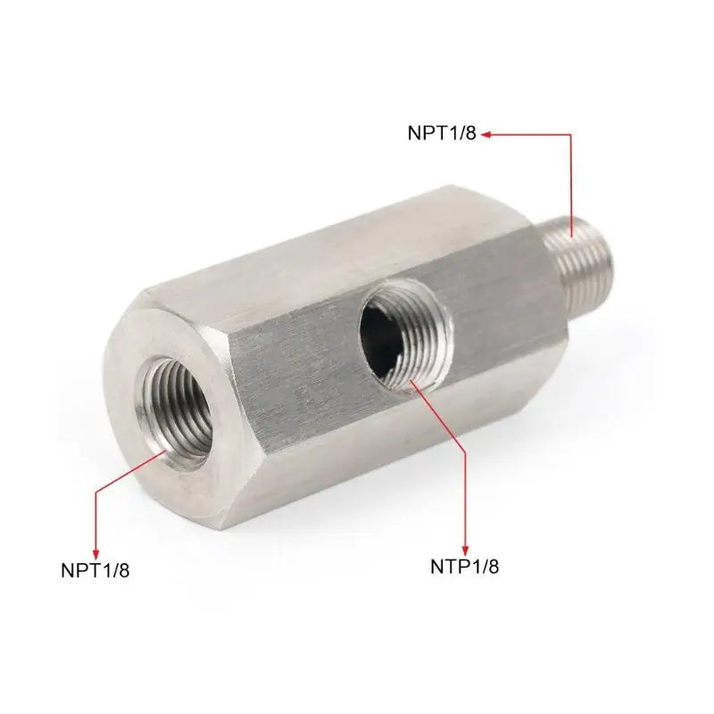 Oil Pressure Sensor Tee Adapter 1/8" NPT to M10/M12/M14 Oil Sensor Tee Adapter Axl A1