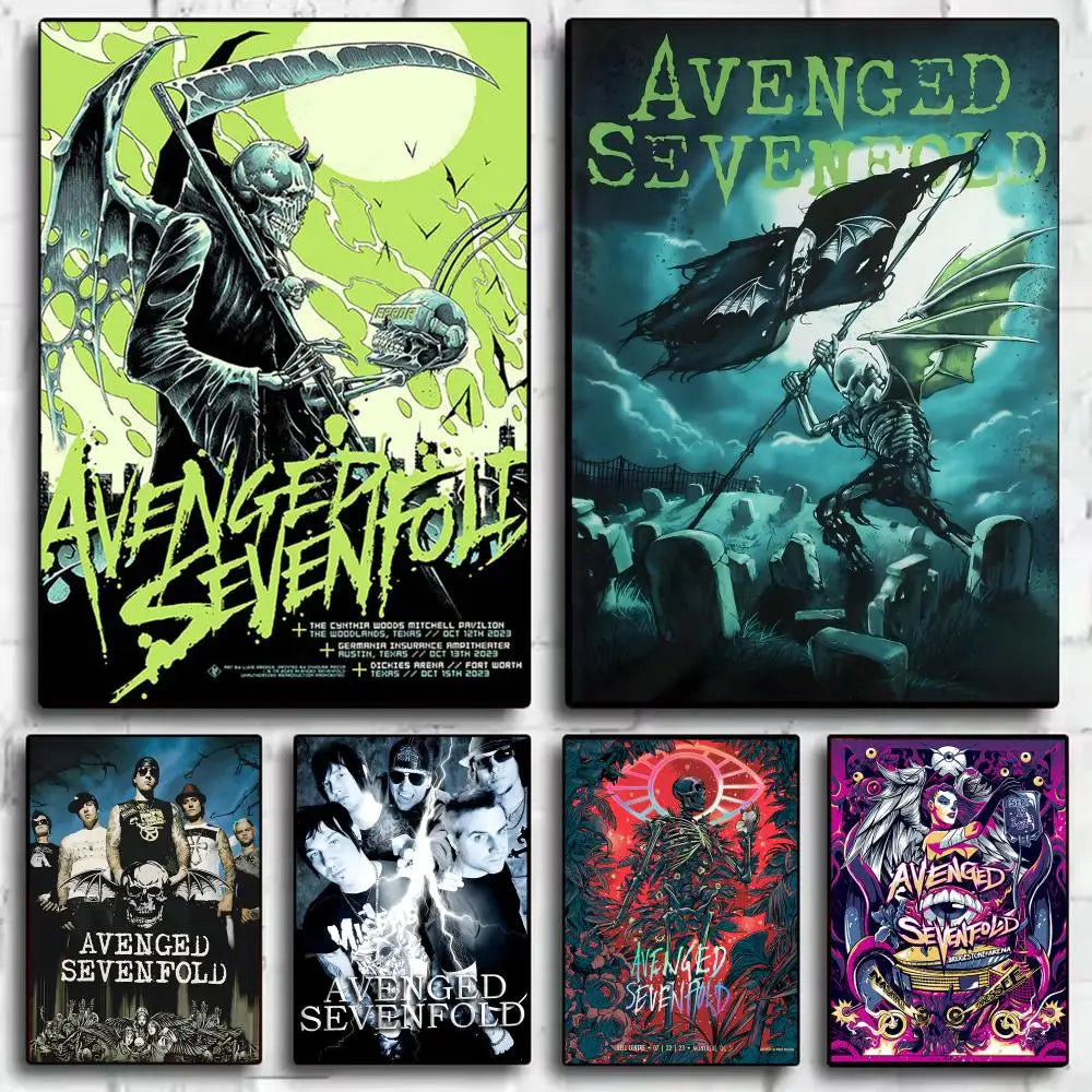 Avenged Sevenfold Self-Adhesive Wall Poster Sticker | Band Art Wall Art Sticker Axl