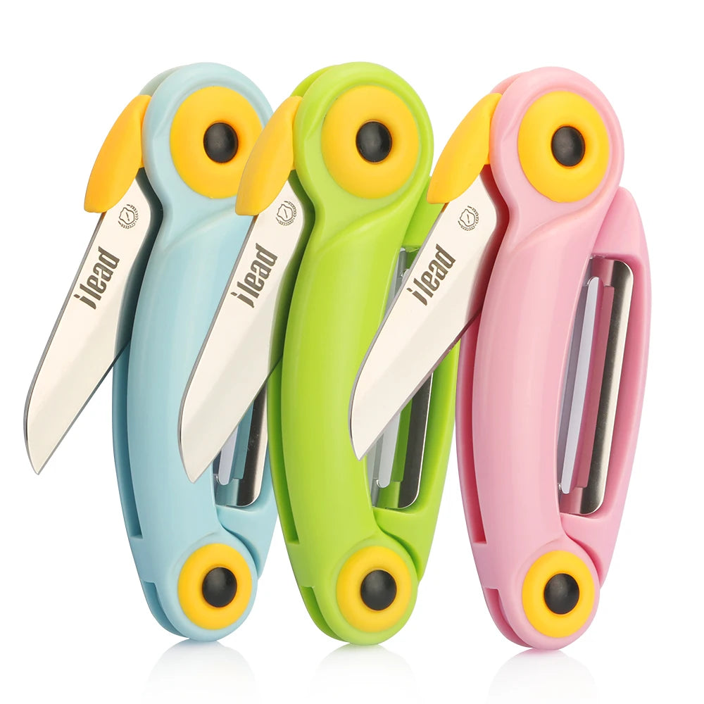 XUAN FENG 2-in-1 Folding Fruit Knife & Peeler | Camping Folding Fruit Knife Axl