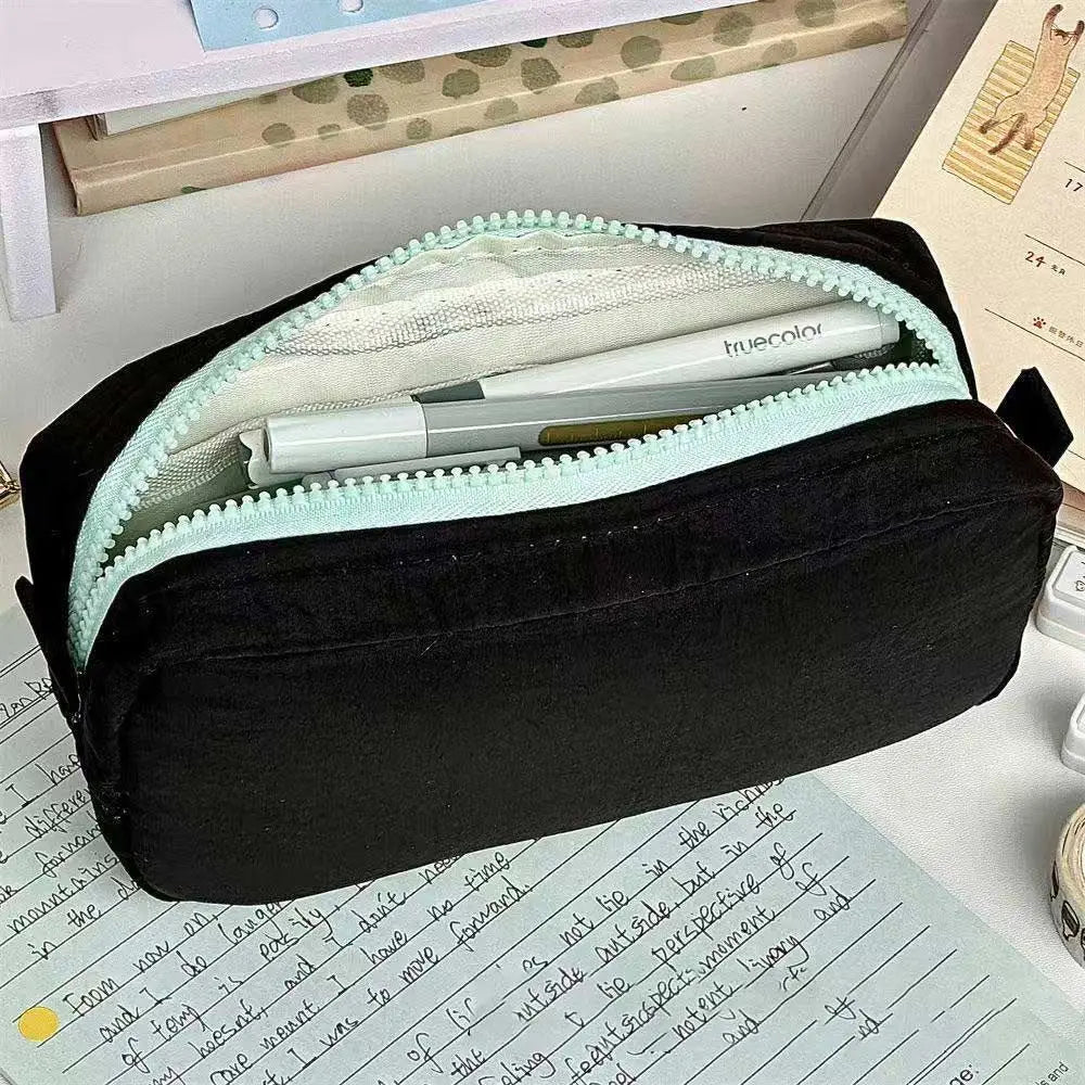Large Capacity Pencil Pen Bag – Zipper Fabric Stationery Organizer Pencil Case Axl