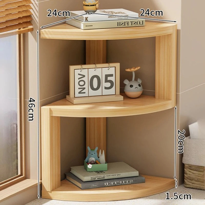 Wooden Corner Shelf Organizer – 2-3 Tier Display Storage Rack Corner Shelf Rack Axl 2 Floor-Large