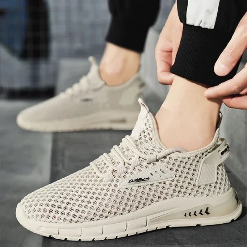 YBQJOO Men's Breathable Mesh Sneakers – Soft Sole Casual Shoes Casual Mesh Sneakers Axl
