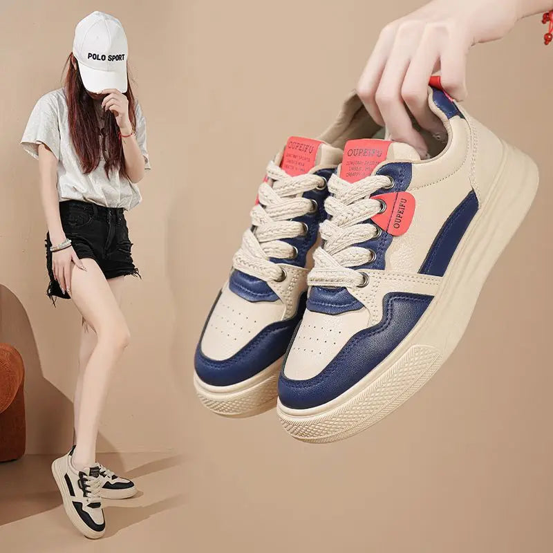 Women's Platform Sneakers – Lace-Up Casual Board Shoes Platform Sneakers Axl