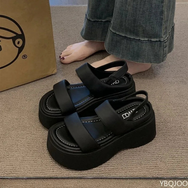 Women's Wedge Platform Sandals – Roman Beach Shoes Wedge Platform Sandals Axl black 40