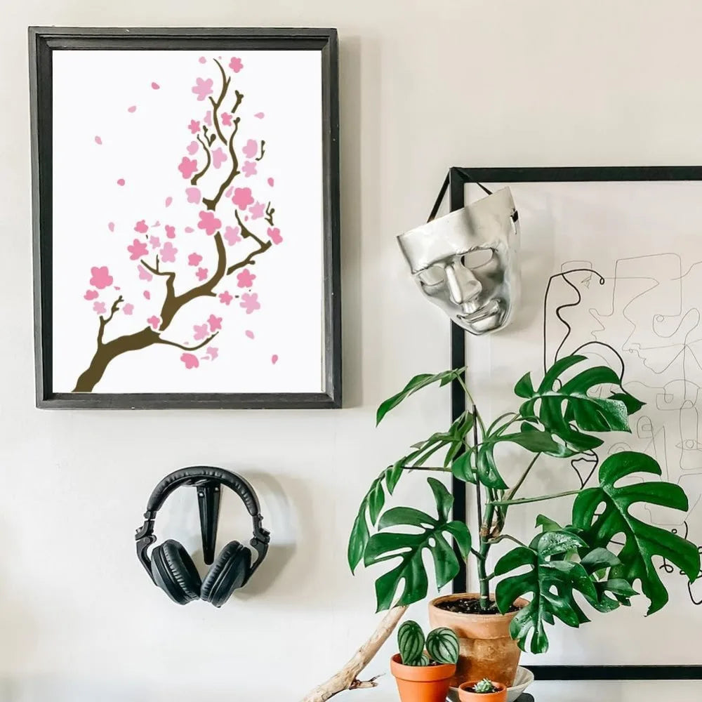 Cherry Blossom Tree Stencil – Large 8.3x11.7" Reusable PET Craft Stencil Axl