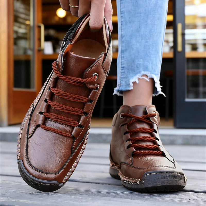 Women's Waterproof Mid-Top Retro Sneaker Boots | ZULIWAGN Mid-Top Sneaker Boots Axl Brown 37