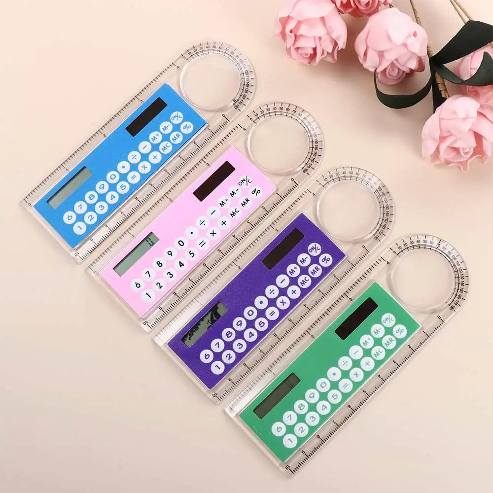 Solar Ruler Calculator with Magnifier – Transparent 13cm Ruler Calculator Axl