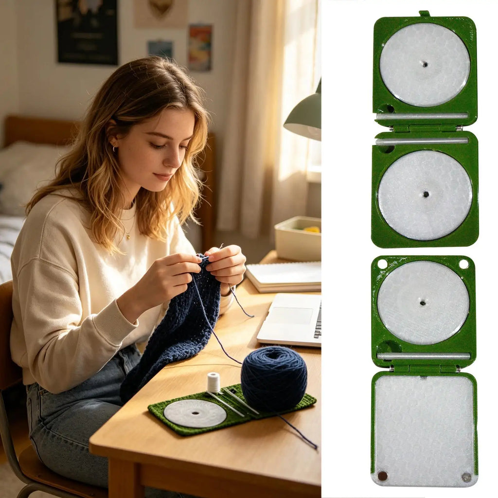 Portable Foldable Yarn Holder – Rotating Spool Spinner Box Yarn Holder Organizer Axl