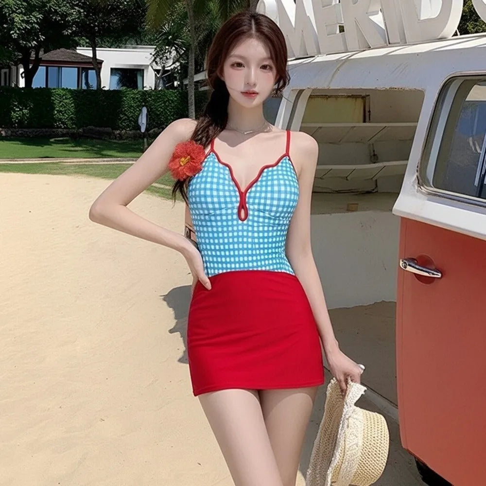 Women's Open Back Bodysuit Swimsuit – Slim Fit Beachwear One-Piece Swimsuit Axl